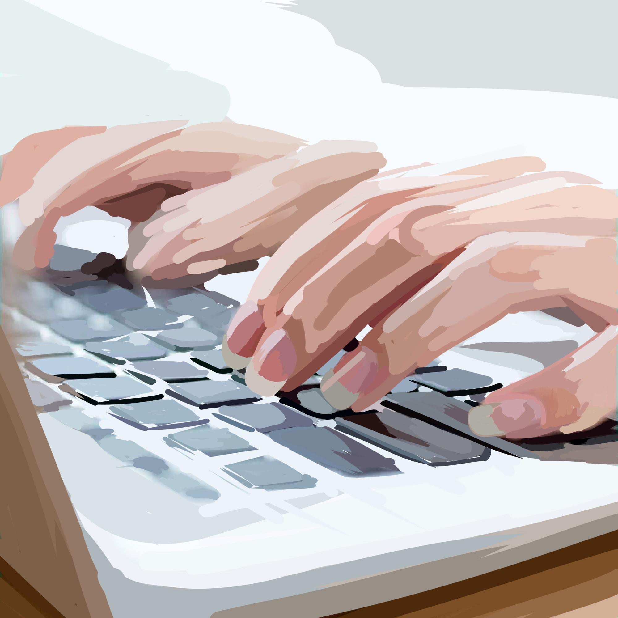tangentbord, med fingrar som skriver - illustreration